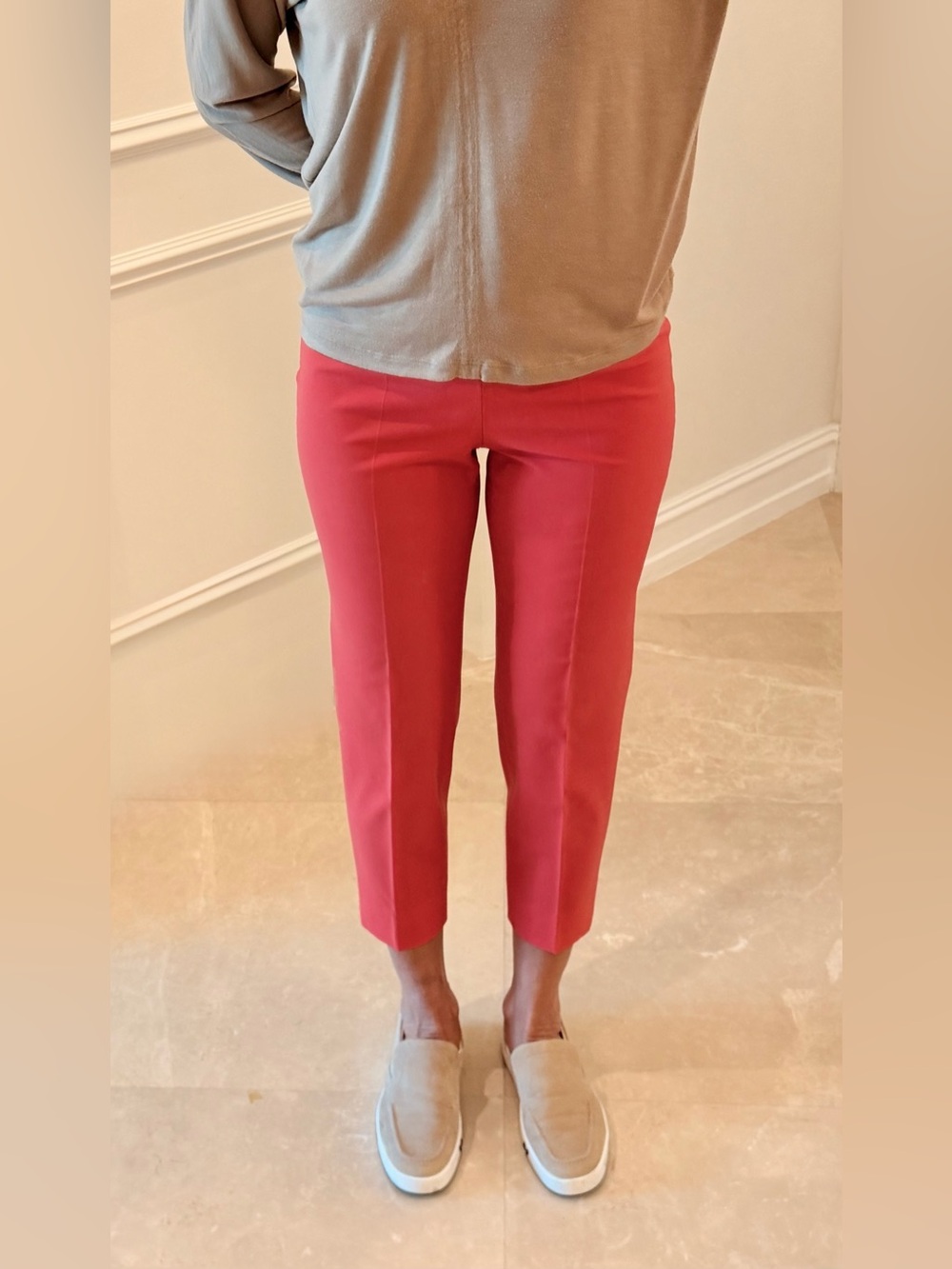 Piazza Sempione Ladies coral Slim Dress Pants , cropped trousers Size IT 40 ( S)